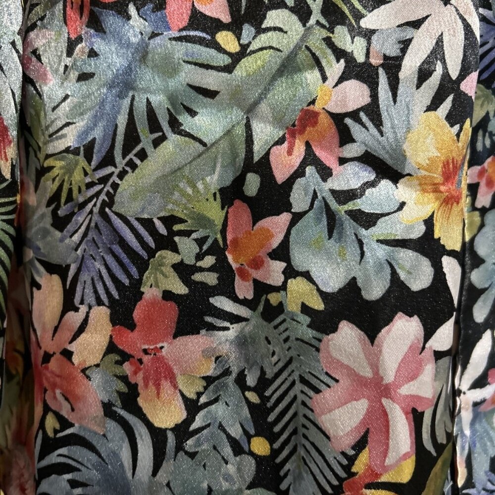 Kimono Robe Hawaiian Lei Palm Floral Multicolor Tie Flowy New Women’s Gift - Picture 6 of 14